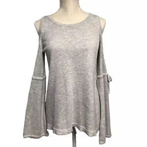 American Eagle Sweater Cold Shoulder Light Bell Sleeves Crew Neck